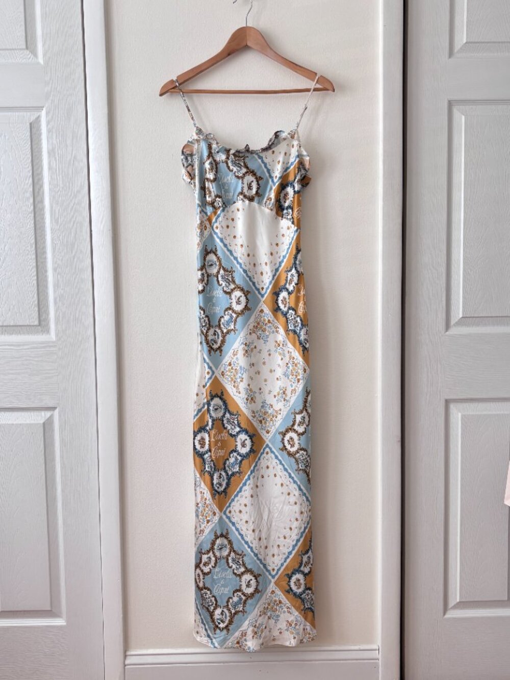 Reformation Aribella Ruffled Printed Silk-Charmeuse Maxi Dress - Picture 7 of 13
